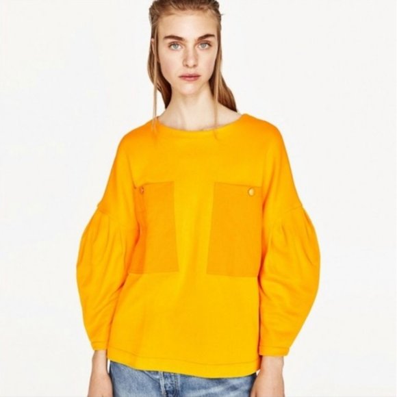 Zara Terry Oversized Sweatshirt - Picture 1 of 9